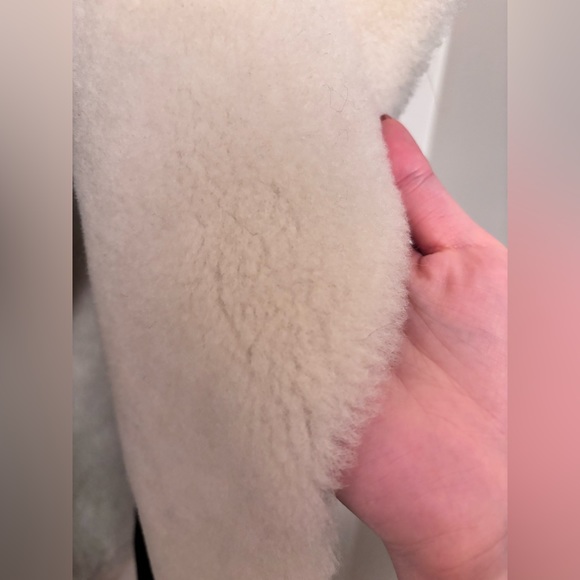 100% real leather and fur shearling winter jacket - Picture 10 of 16